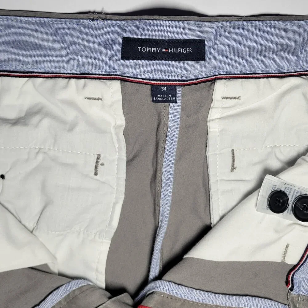 Tommy Hilfiger Mens Gray Chino Style 5 Pocket Shorts Size 34